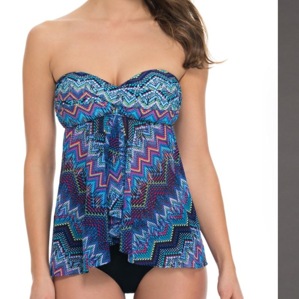 Gottex Profile 2PC Sheer Fly Away Tankini Swimsuit